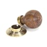 From the Anvil Beehive Mortice/Rim Knob Set Aged Brass/Rosewood