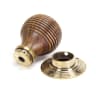 From the Anvil Beehive Mortice/Rim Knob Set Aged Brass/Rosewood