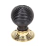 From the Anvil Beehive Mortice/Rim Knob Set Aged Brass/Ebony