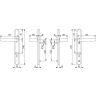 HOPPE Atlanta Handle Set on Narrow Backplate for Profile Doors Aluminium