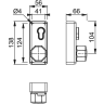 ARRONE Outside Access Device with Octagonal Knob No Cylinder AR886K-SE