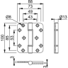 ARRONE Radius Corner Butt Hinge 100 x 88 x 3mm Phosphor Bronze AR8382-SSS