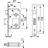 Arrone Mortice Bathroom Lock 63mm AR8023-63-5/8-SC