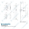 Eurospec DIN Standard Contract Latch Radius 55mm Satin Stainless Steel
