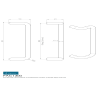 Eurospec Cranked Pull Handle 300 x 19mm Satin Stainless Steel