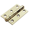 Eurospec Ball Bearing Butt Hinge 76 x 50mm PVD Stainless Brass Pack of 2