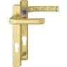 Hoppe Door Handle 205mm Plate Gold 92mm c/c 56-70mm Thick Doors 8mm Spindle