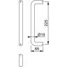 Arrone Plus Pull Handle with Bolt Fix 225 x 19mm Satin Anod Aluminium AR-5020