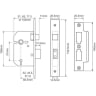 Union 2277 3 Lever Mortice Sash Lock 51mm Polished Brass