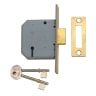 Union 2177 3 Lever Mortice Deadlock 77mm Polished Brass