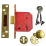 Union 2101 3 Lever Mortice Deadlock 65mm Polished Brass
