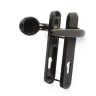 Torjan Euro UPVC Inline Lever Pad Set 122mm with Fixings Black
