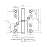 Union 604 Powerload Lift Hinge LH Radius Corner Bright Zinc Plated 98mm X 82mm X 3mm 
