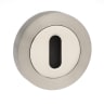 Status Key Escutcheon on Round Rose Satin Nickel/Nickel Plated