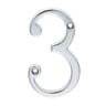 Carlisle Brass Numeral '3' Face Fix Number 76mm Polished Chrome