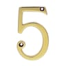 Carlisle Brass Numeral '5' Face Fix Number 76mm Polished Brass