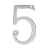 Carlisle Brass Numeral '5' Face Fix Number 76mm Satin Chrome