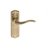 Old English Warwick Latch Lever on Backplate Antique Brass