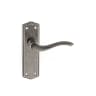Old English Warwick Latch Lever on Backplate Distressed Silver