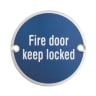 Eurospec Signage Fire Door - Keep Locked Satin Stainless Steel