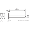 Samuel Heath Perko Concealed Door Closer 145mm Brass