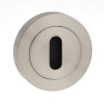 Status Key Escutcheon on Round Rose Satin Nickel