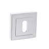 Status Key Escutcheon on Square Rose Polished Chrome
