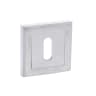 Status Key Escutcheon on Square Rose Satin Chrome