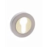 Status Euro Escutcheon on Round Rose Satin Nickel/Polished Brass