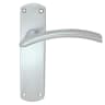 Serozzetta Tres Door Lever Latch on Backplate Satin Chrome