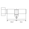 UAP Trade Euro 5-Pin Cylinder & Thumb Turn 50T/40 Lacquered Nickel 90mm