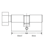 UAP Trade Euro 5-Pin Cylinder & Thumb Turn 50T/50 100mm LN. TL50T/50N