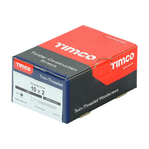 TIMco Twin Threaded Wood Screw 5 x 50mm Box of 200