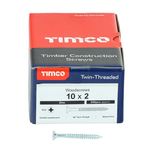 TIMco Twin Threaded Wood Screw 50 x 5mm (L x Diameter) Box of 200