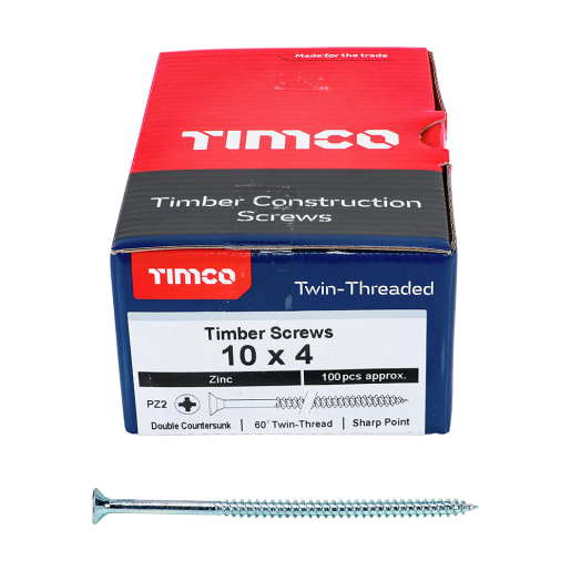 TIMCO Twin Threaded Wood Screw 100 x 5mm (L x Diameter) Box of 100