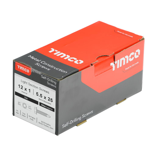 TIMCO Hexagonal Washer Face Self Drilling Screw 25 x 1mm Box of 500