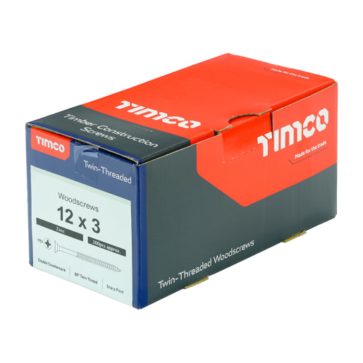 TIMCO Twin Threaded Wood Screw 80 x 6mm (L x Diameter) Box of 200