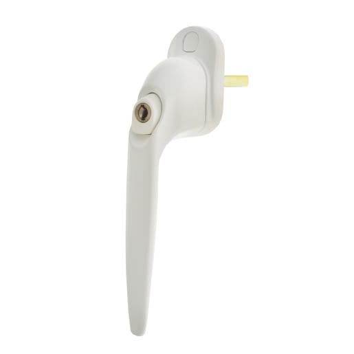 Locking Tilt & Turn Handle White/White Button 50mm Spindle