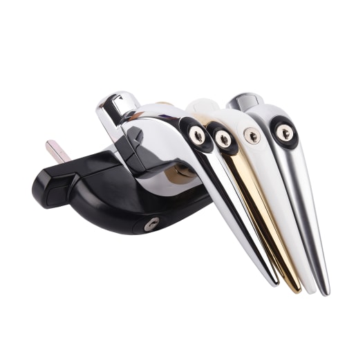 Trojan Locking Tilt & Turn Handle White/Black Button 40mm