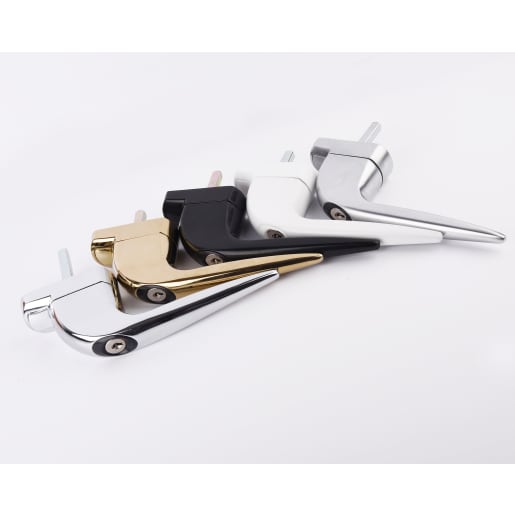 Trojan Locking Tilt & Turn Handle White/Black Button 40mm