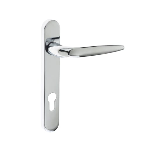 Euro UPVC Inline Lever/Lever Set 122mm with Fixings Chrome