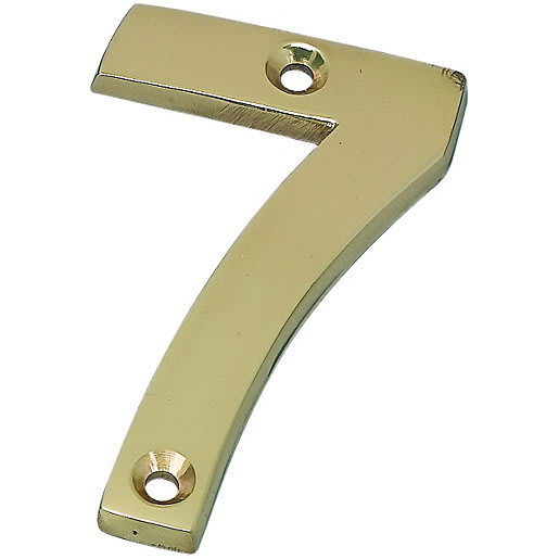 Frisco Eclipse Numeral '7' Face Fix 76mm Polished Brass