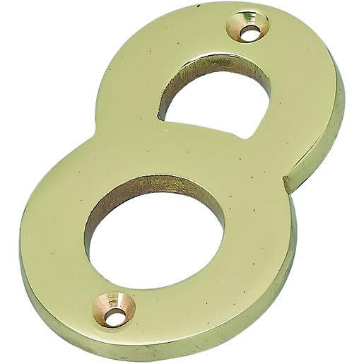 Frisco Eclipse Numeral '8' Face Fix 76mm L Polished Brass
