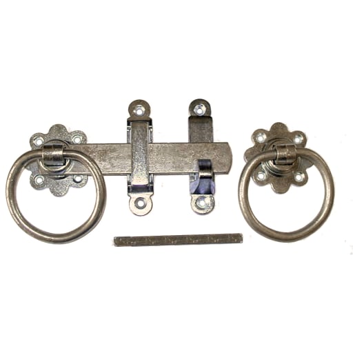 A Perry No.1138 Plain Ring Gate Latch Set 180mm Galvanised