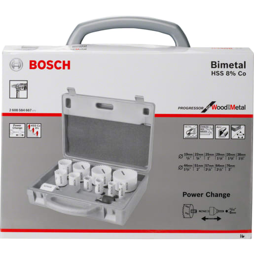 Bosch HSS Progressor Holesaw Set 14 Pieces