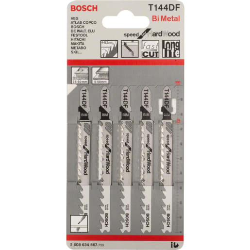 Bosch Jigsaw Blades 100mm Length Blue Pack of 5