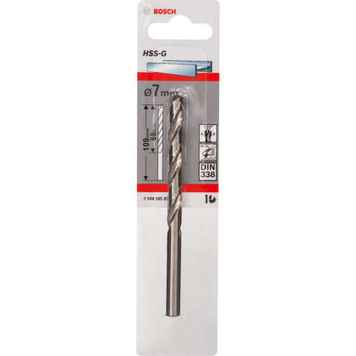 Bosch HSS-G Metal Drill Bit 109 x 7mm Grey