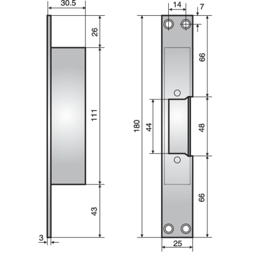 Assa Abloy 14/510 Medium Security Fail Locked Electric Strike 12V Bright Zinc Plated