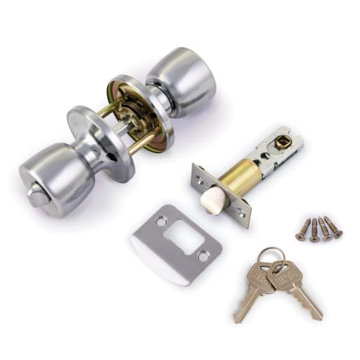 ERA Door Entrance Knob Lock Set Satin Chrome