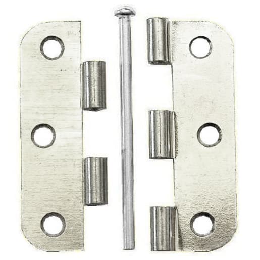 A Perry No.1840R Light Butt Hinge Loose Pin & Radius Corner Zinc Plate